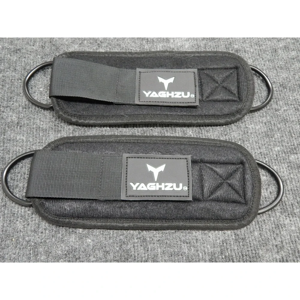 YAGHZU Ankle Straps for Cable Machines Pair Black Padded Gym Leg Glute Workouts